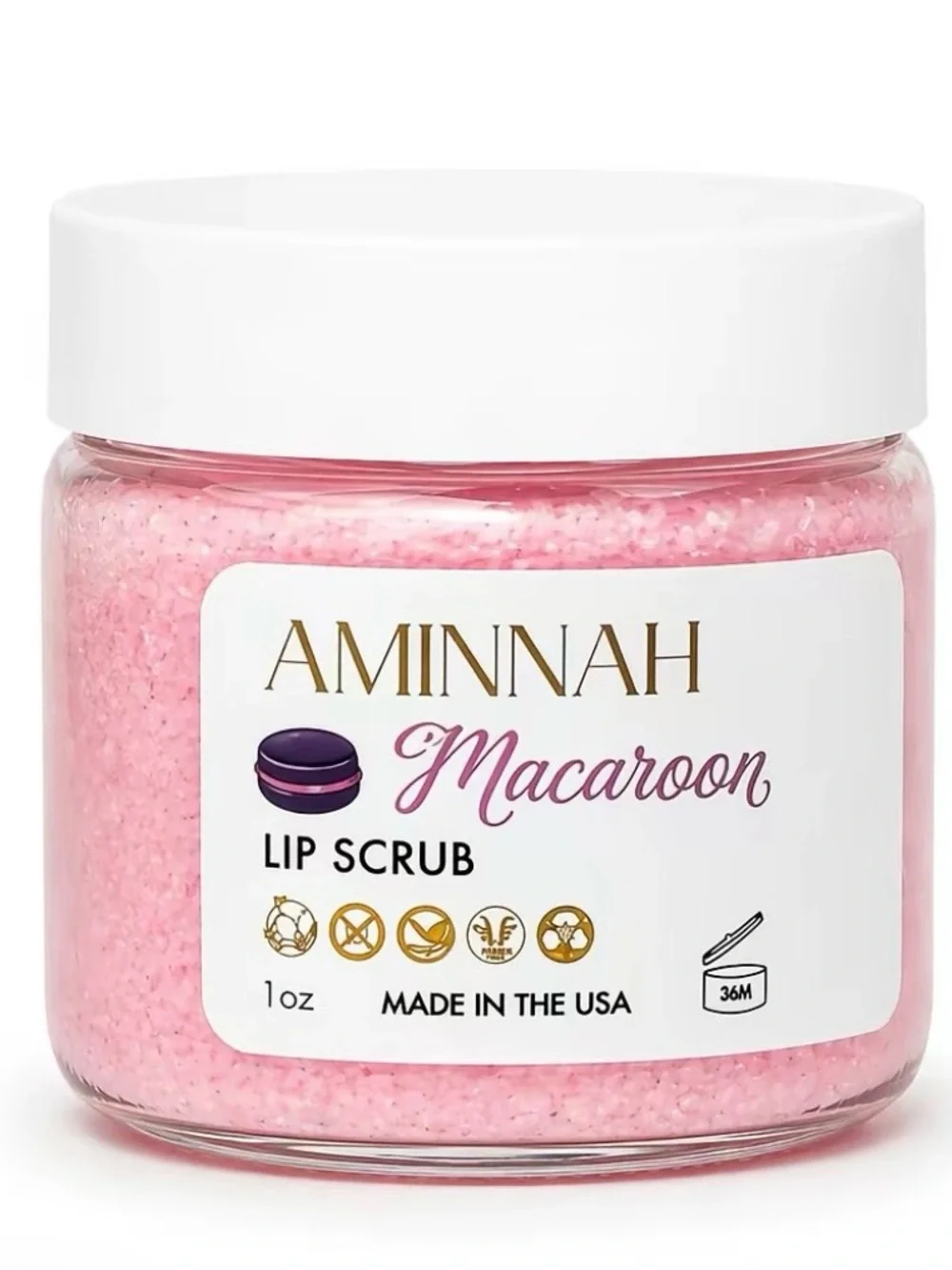 Macaroon Pink Lip Scrub - Exfoliating Lip Aminnah